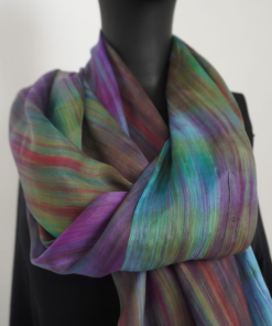 Colorful artistic silk scarf