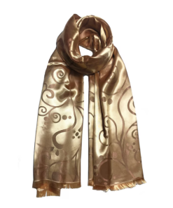 Luxurious and elegant dark yellow silk scarf