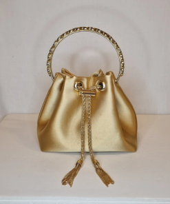 Luxurious gold diamond crystal bag