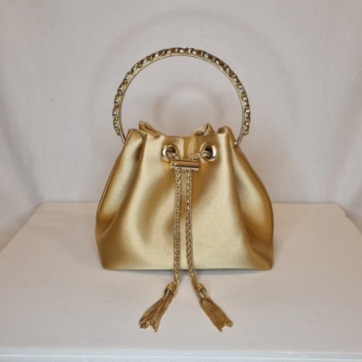 Luxurious gold diamond crystal bag