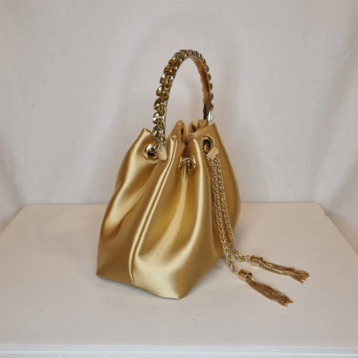 Luxurious gold diamond crystal bag