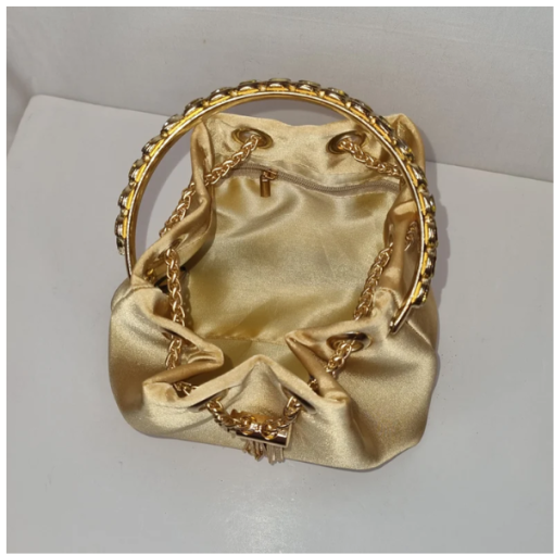 Luxurious gold diamond crystal bag